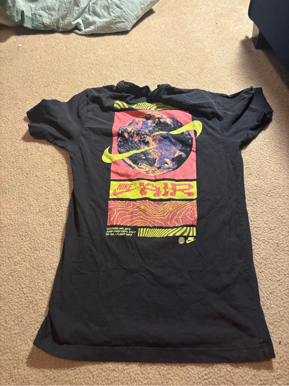 Nike Black Short-Sleeve Tee with Neon Earth Graphic